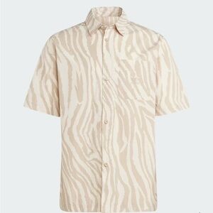 Adidas Beige Zebra Print Shirt